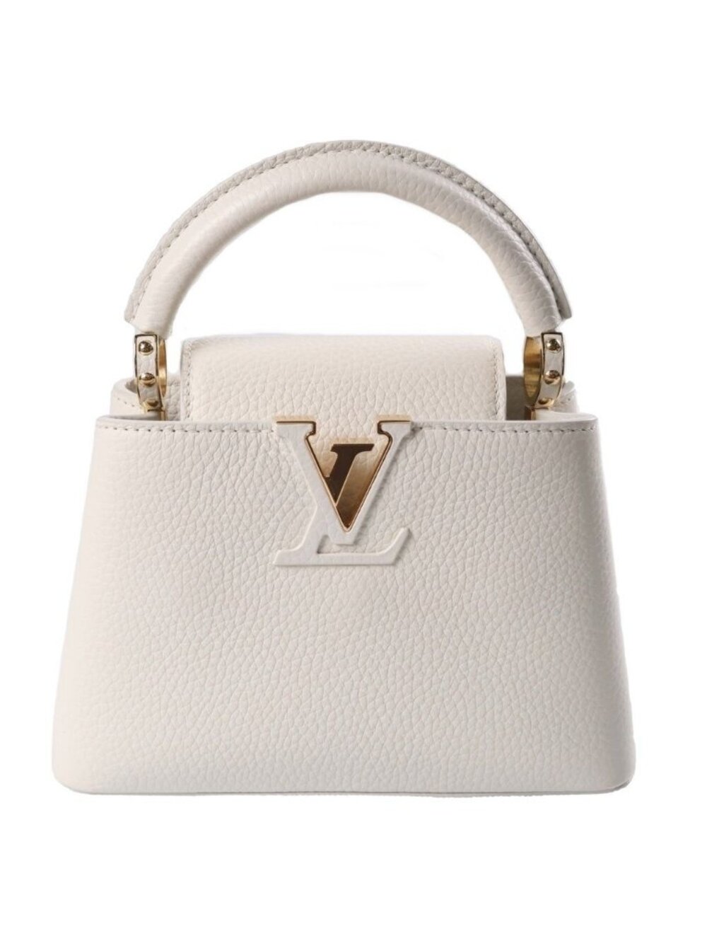 Louis Vuitton Capucines Mini 2-Way Shoulder Bag White Taurillon Leather